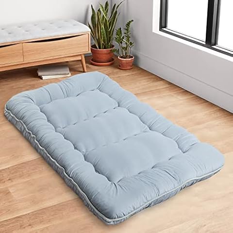 Natsukage Floor Mattress Thicken Sleeping Mattress for Floor Futon Mattress for Adults Foldable Mattress Floor Guest Bed Camping Mattress Full Size Cover