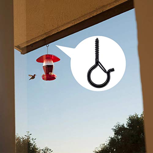 20 Stück Hakenschrauben Schraubhaken Schwarz 4mm X 55mm Deckenhaken Schwerlast mit Sicherheitsschnalle mit Schrauben zum Aufhängen von Pflanzenkörben Vogelhäuschen Windspielen Laternen Lichterketten – Bild 5