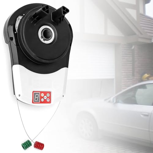 TAHALI Abrepuertas automático enrollable, abridor de puerta automático con 2 mandos a distancia para garaje, almacén, tienda, granero