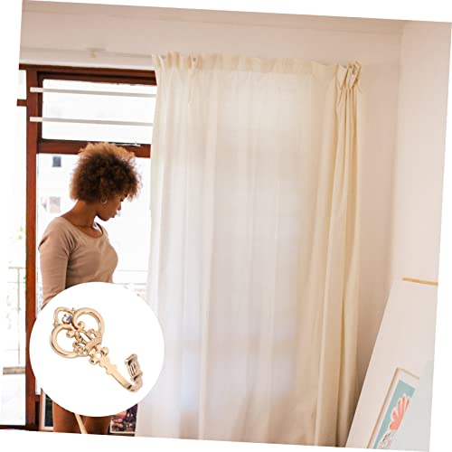 Gancho de pared rústico con borlas de madera pack de 3 pares para cortinajes 7