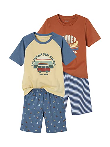 VERTBAUDET 2 Stück Pyjashorts Summer Surf Jungen blau Jeans 5A,...