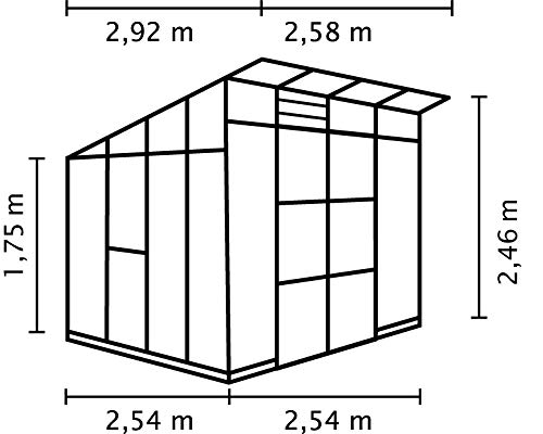 Preisvergleich Produktbild Vitavia Playa 7600 HKP6mm, anthrazit 2 aufstellb Seitenfenster 1 Lamellenwandfenster