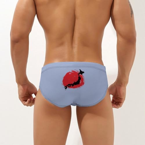 Flag of Japan Mens Swim Briefs Bikini Sexy Low Rise Trunks Swimsuit Bathing Suit Beach2