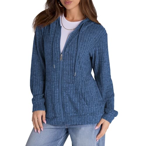 Image of Witsmile Zip Up Hoodie Women Oversized Sweatshirt Long Sleeve 2026 Fall Outfit Lightweight Jackets Workout Clothes