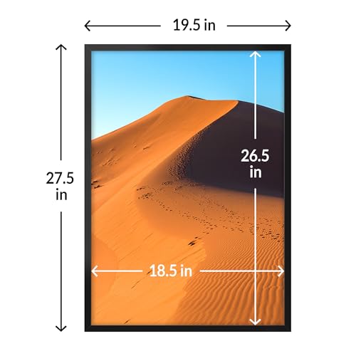 LaVie Home 19x27 Picture Frame for Wall Display, 19x27 Black Picture Frame with HD Plexiglas, 19 x 27 Poster Frame 1 Pack, Display Frame for Vertical or Horizontal, Classic Collection