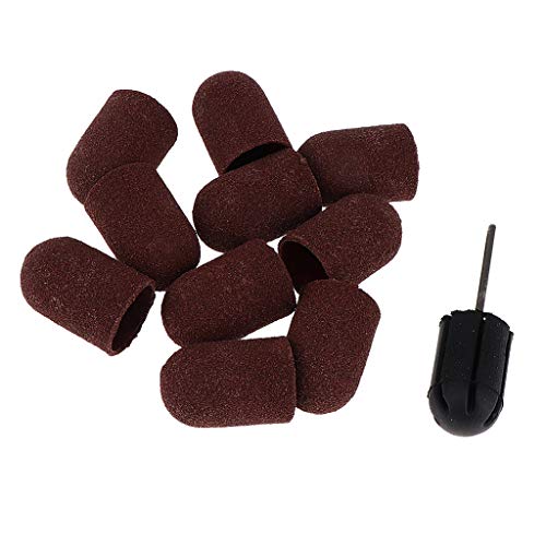 B Baosity 10Pz Strumenti Fresa Per Unghie Di Manicure Levigatura Bande - Marrone scuro, 16 x 25 mm
