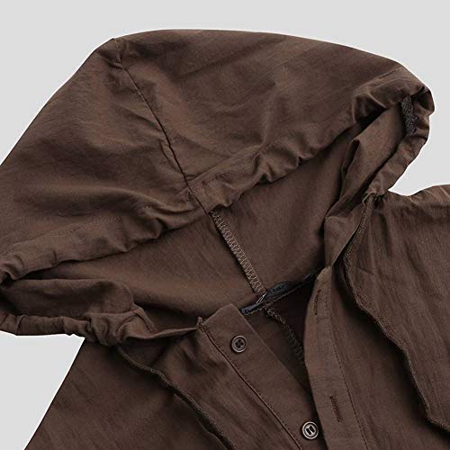 Kedera Mens Kaftan Hooded Robe Cotton Casual Loungewear Button Long Night Gown Shirt Thobe4
