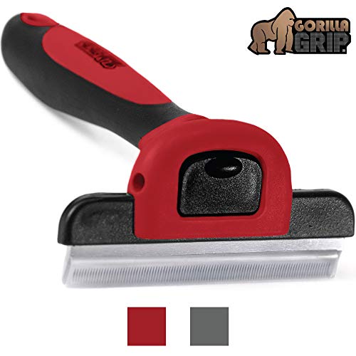 Gorilla Grip Premium Pet Grooming Brush, Deshedding Tool, Effectively Reduces Shedding, Non Slip