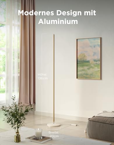 Govee RGBIC LED Stehlampe Wohnzimmer, 1000lm Stehleuchte Dimmbar, Arbeiten mit Matter & Alexa, 85 Szenenmodi, 16 Millionen Farben, DIY & Musikmodi, 136cm Ecklampe für Schlafzimmer Deko, Gold 2