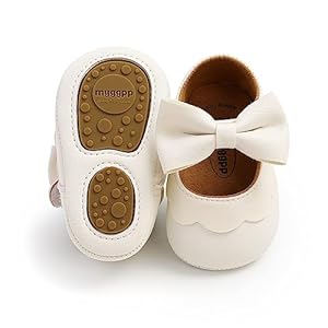 Baby Girl Mary Jane Flats Dress Shoes – Infant Newborn Shoes Anti-Slip Soft PU Leather Party School Wedding Princess Baby Girl Shoes 0-18M