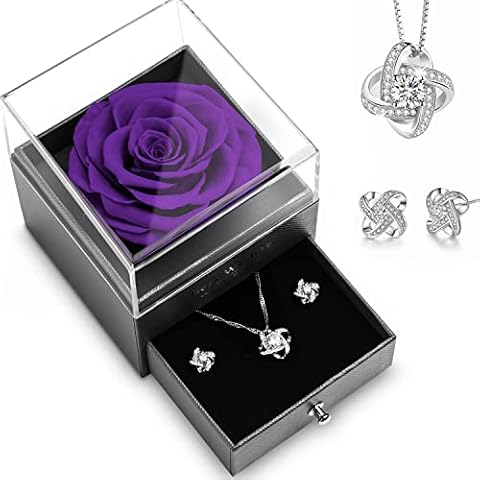 Elekin Real Rose for Mum, Preserved Infinity Rose Gifts for Mother, Women, Girlfriend, Sister, Wife, Mother's Day, Birthday, Wedding Cover