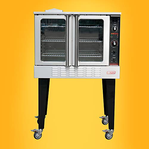 Backychu Full-size Commercial Restaurant Electric Convection Oven Single Deck with Legs, for Bakery, Pizza, Restaurant, Kitchen, Roasting, Drying, Backing, Cooking Applications, 208V,10KW, 3 Phase - Thumbnail 2