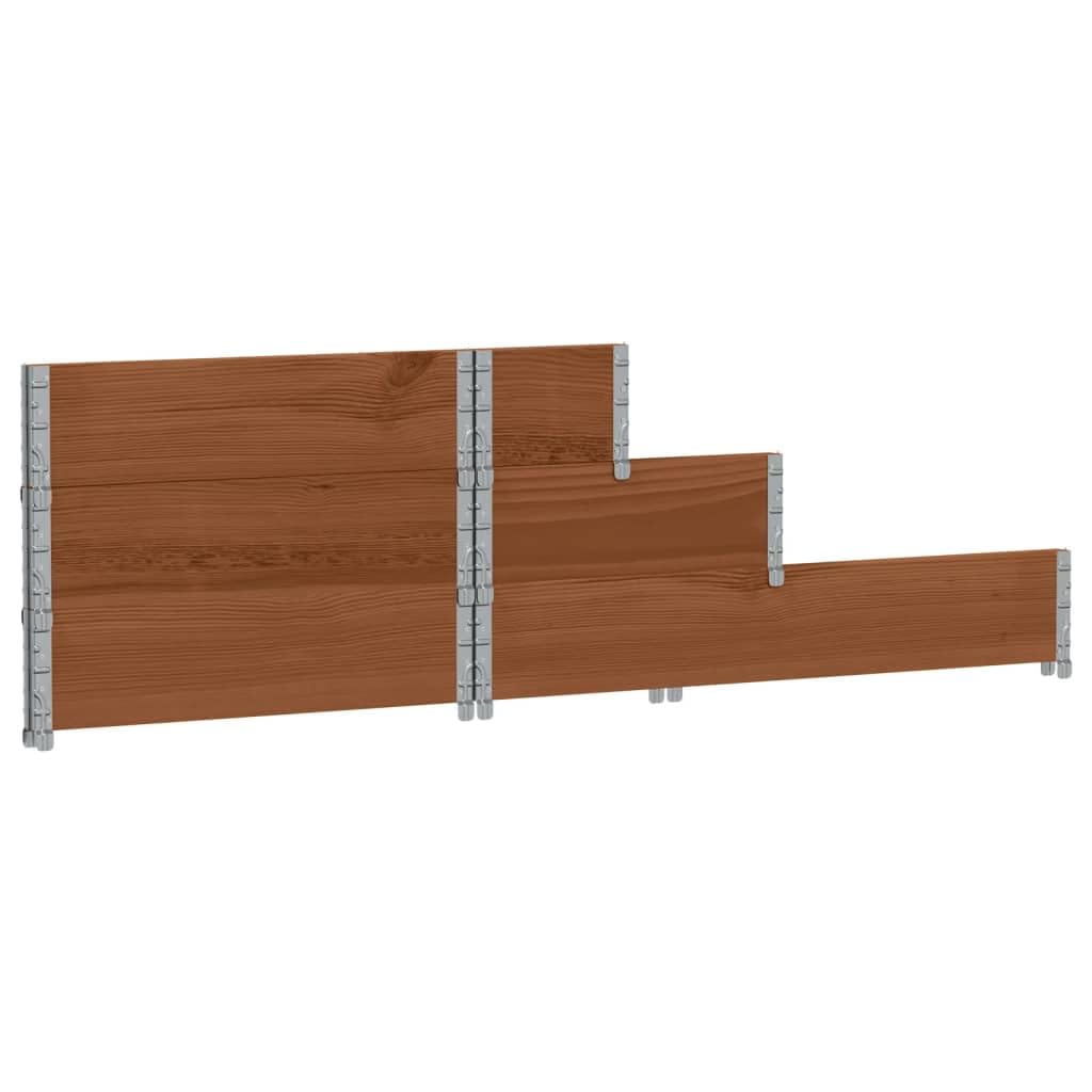 3-stufiges Hochbeet Kiefer 120×80×60,5 cm, klappbar, Braun, 20 mm Bohlen, Balkon-Garten