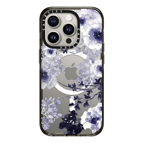 CASETiFY �C���p�N�g iPhone 15 Pro �P�[�X [MIL�K�i���� (4x MIL-STD-810G) / 2.5m����̗����������N���A / MagSafe �ɑΉ�] - Blue Spring - �N���A �u���b�N
