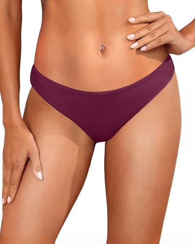 Image of Tempt Me Women Low Rise Bikini Bottoms - Moderate Coverage Bathing Suit Bottoms Low Waisted Swimsuit Bottoms Brief