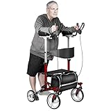 Walroll Walkers for Seniors with Seat, Upright Rollator Walker Lightweight with Basket, Tall Stand...