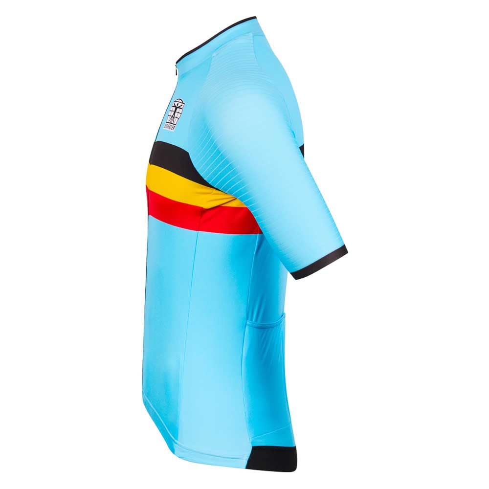 Bioracer Official Belgian Cycling Icon Classic Maillot de Cyclisme été pour Homme, Bleu Team Belgium, Manches Courtes, Coupe ajustée, Taille XS