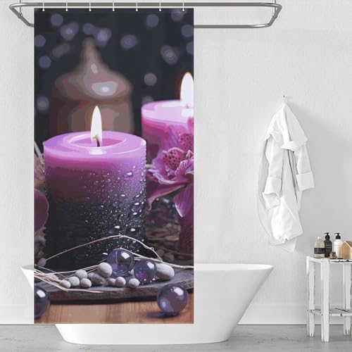 Rideau de douche de qualité supérieure avec œillets antirouille violet