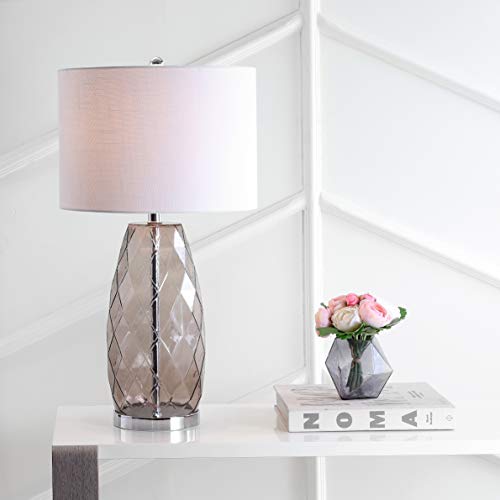Lámpara de Mesa de Vidrio Gris Ahumado 26.5" Moderno miniatura 2