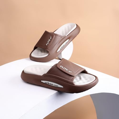 Image of FLITE FL-2052 Men's Slides - Cushioned Casual Sandals for Gents, Soft Plush Padding & Bold Color Design