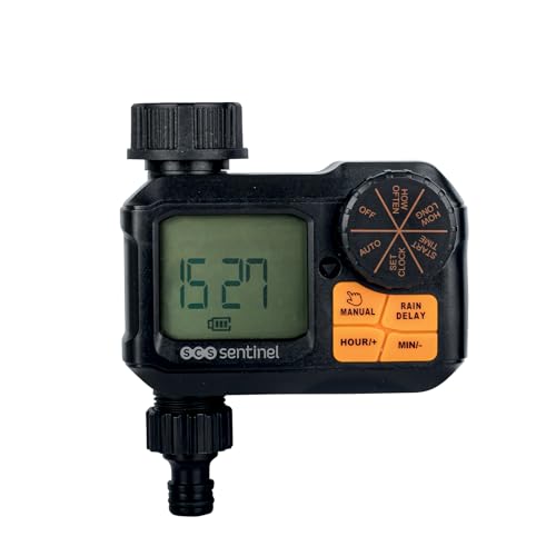 SCS Sentinel - Temporizador de riego exterior, modelo compacto de 122 x 64,9 x 118 mm, uso en agua fría, gestión automática, ahorro de agua, fácil instalación, ideal para jardines y céspedes