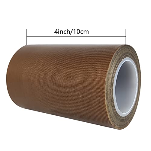 Image of 4-inch Teflon Tape Fiberglass High Temperature PTFE Fabric Roll with Adhesive Heat Resistant for Vacuum Sealer
