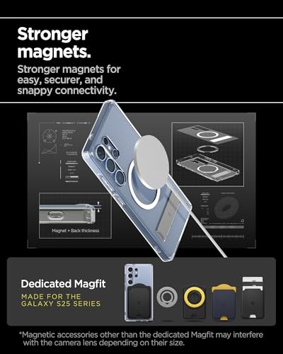 Image of Spigen Ultra Hybrid S MagFit | Samsung Galaxy S25 Ultra Case [Transparent] [Magsafe] [Kickstand] Galaxy S25 Ultra Back Cover | TPU+PC - Clear White