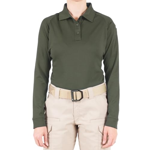 First Tactical 121503-830-M Women's Performance Ls Polo Od Green M