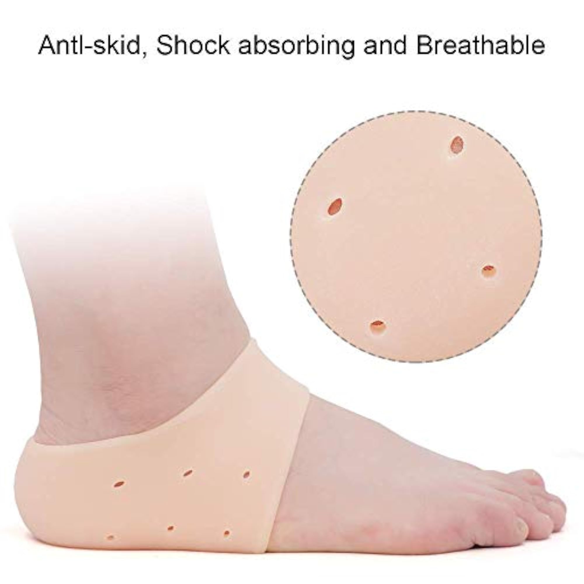 Half Heel Socks, Anti-Crack Silicon Gel Protector