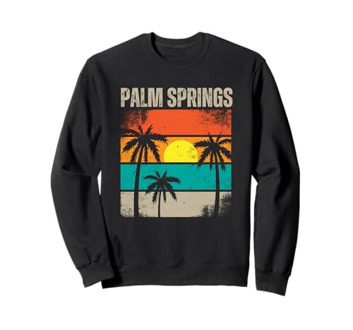Palm Springs - Palmera de Sumer al atardecer tropical retro Sudadera