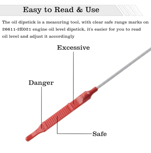 Image of 26611-2E021 Engine Oil Dipstick Indicator, Compatible with Hyundai Elantra Sonata Tucson Kia Forte Forte5 Forte Koup Optima Soul Engine Oil Fluid Level Dip Stick