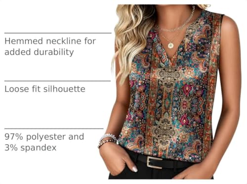 Zeagoo Floral Summer Tops for Women Loose Fit Silk Tank Tops 2026 - image 4