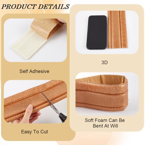 Image of GORGECRAFT 90.55x3.11 Inch Peel Stick Foam Molding Trim Self Adhesive Wallpaper Border Flexible Decorative 3D Wall Edging Lines Trim for Home Hotel Mirror Wall Ceiling DIY Decor (Chocolate)