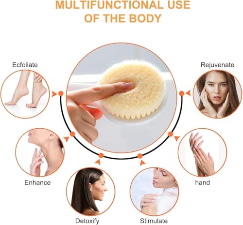Image of Silicone Bath Brush with Long Handle - Soft Bristles Back Scrubber for Shower | Body Massage - Exfoliating Dirt Removal Brush for Men | Women (Shower brush)