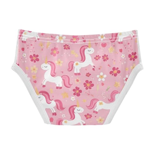 Wusikd Cute Pink Unicorns Boys' Underwear Cotton Flowers Boys Briefs Soft Toddler Underwear 2T2