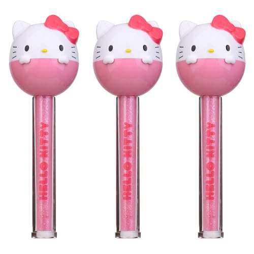TAKE CARE | LOLLIPOP 2 en 1 Hello Kitty | Bálsamo labial de perfume fresa + brillo brillante afrutado | formato Chupete 3D Kawaii | Duo hidratante y brillo | Accesorio de belleza para niña | Juego de