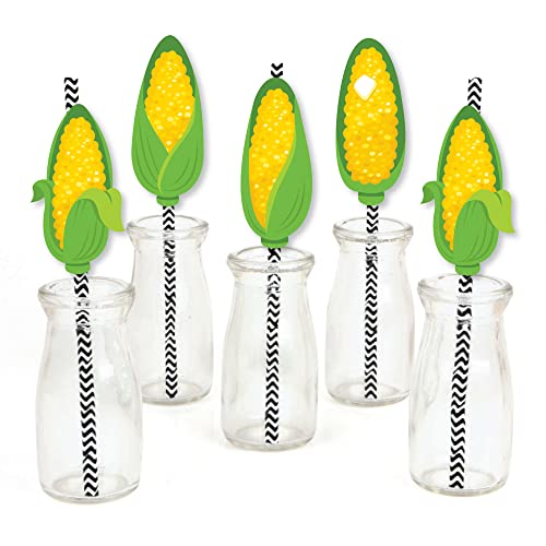 Set de 24 pitillos de papel decorativos rayados para fiesta miniatura 1