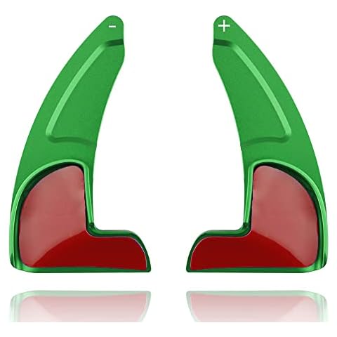 Paddle Shifter Extension for Dodge Charger,Challenger - Billet Aluminum Steering Wheel Paddle Shifters Covers,Also Compatible with Dodge Durango,Jeep Grand Cherokee and More (See Fitment) - Green Cover
