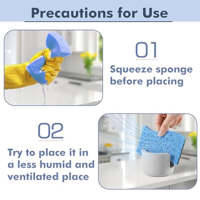 Diatomite Sponge Holder for Kitchen Sink, Water Absorbing Stone Drying Sponge Holder, Fast Dry Dish Sponge Organizer Sink Brush Holder for Kitchen Bathroom Counter Accessories