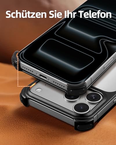 Coque iPhone 17 Pro sans cadre MagSafe noire ultra fine antichoc