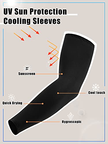 Image of Boao 10 Pcs UV Arm Sleeves Tattoo Cover | UV Sun Protection for Outdoor Activities, Stretchy Breathable Arm Sleeves, Cooling Compression for Sports Cycling Running