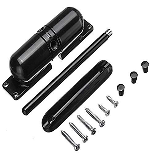 Lkfjnhepf Black Door Closer 1 Set Adjustable Surface Mounted Spring Door Closer Automatic Not Positioning Hardware 10-70 Kgs(Black)
