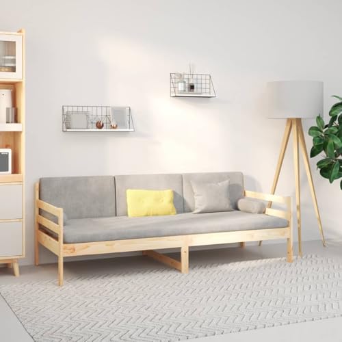 GeenYuu Cama de día de 90 x 190 cm de madera maciza de pino sin tratar, versátil sofá cama con somier, marco de cama resistente para dormitorio y sala de estar, muebles duraderos