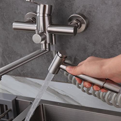 Robinet d'évier mural extensible en acier pour libérer l'espace encombré - 4