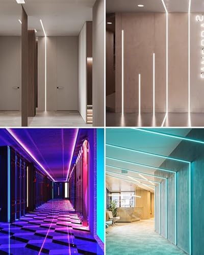 10/20 Pack U-Shaped LED Aluminum Channel 3.3ft/1m, Ceiling Track Lighting for Garage, Office, Living Room, Plaster LED Trim (20x20mm, 3/4" x 3/4")