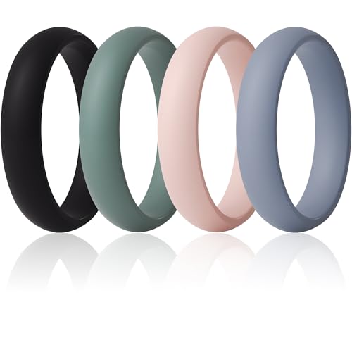 ThunderFit Silicone Anniversary Rings for Women, 5.5mm
