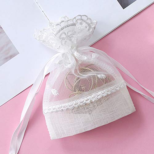 Guangcailun Koord Tassen Slub Garen Sieraden Pouches Candy Container Drawable sieraden garen zak Wedding Party Favor… - Afbeelding 4