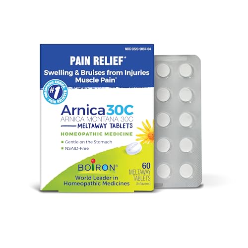 Image of Boiron Arnica 30C Tablets for Pain Relief from Muscle Pain, Joint Soreness, Swelling from Injury or Bruises - 60 Count