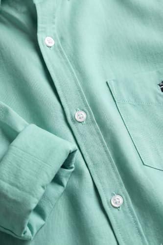 Image of Louis Philippe Men's Slim Fit Signature Oxford Easy Care, Natural Stretch Full Sleeve Solid Casual Shirt, Cotton