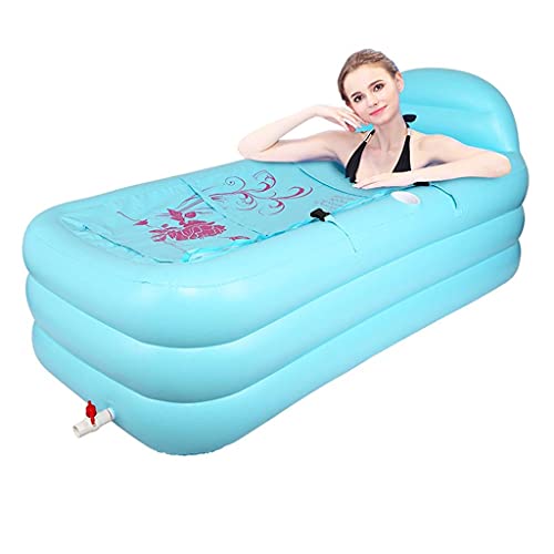 SHWYSHOP Tragbare tragbare Badewanne, rechteckiges tragbares Bad Badezimmer Home SPA freistehender Pool mit Luftpumpe…